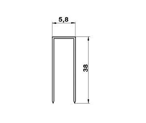 2405338 Punti metallici/graffette metalliche per graffatrice 5.000 pezzi, punti tipo 90 - Lunghezza 38mm