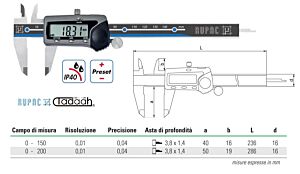 Digital gauge Digitronic Series, with PRESET function