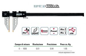 2997910 Calibri digitali in fibra di carbonio Serie Digitronic PLUS Lung. becchi 150mm-0-1000