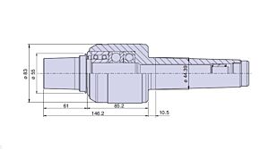 32005 Nuova PTM Contropunta rotante tipo CSF5/R - cono morse CM5, carico ELEVATO per tubi o pezzi con fori di grosse dimensioni - cuspidi femmina - Max radiale e assiale daN 3100