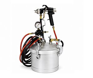 ASTURO 3334008 8-litre Underpressure tank with spray gun, pressure regulation and 4 m air/fluid hose, Model PT-8