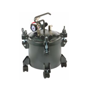 ASTURO 3350000R Pressure tank 10 litre capacity with wheels and anodised aluminium inner bucket, Single airbrush connection