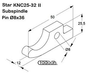 342-32-230/250 Nasello per tornio CNC STAR modello serie KNC 25 II, KNC 32 II - Contromandrino