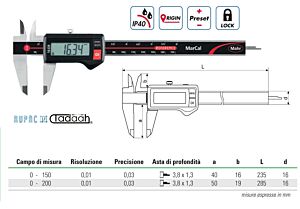 Calibro digitale Serie Mahr, con funzione Lock