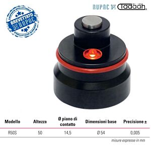 RUPAC 4403050 Azzeratore di utensili Serie MicroMet Plus con segnale luminoso per macchine utensili, modello R50S, Tolleranza: ±0,005 mm