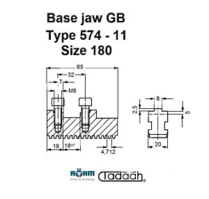 463548 Set di griffe con denti dritti temprati per autocentrante Röhm DURO-A RC-180