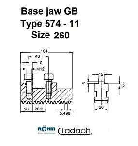 463550 Set di griffe con denti dritti temprati per autocentrante Röhm DURO-A RC-260