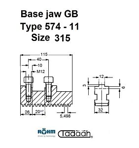 463551 Set di griffe con denti dritti temprati per autocentrante Rohm DURO-A RC-315