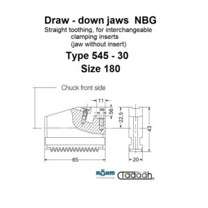 485522 Griffe a disegno per inserti di serraggio intercambiabili a denti diritti per autocentrante Röhm DURO-A RC-180
