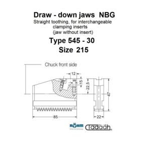 485524 Griffe a disegno per inserti di serraggio intercambiabili a denti diritti per autocentrante Röhm DURO-A RC-215