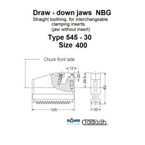 485530 Griffe a disegno per inserti di serraggio intercambiabili a denti diritti per autocentrante Röhm DURO-A RC-400