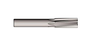 520-A UTENSILERIA OSSOLANA Alesatore in metallo duro H7 rivestito Alcrona, elica sinistra 6°, DIN 8089, diametro centesimale a scelta