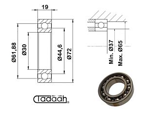 6306 Cuscinetto radiale a una corona di sfere SKF
