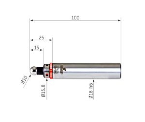 653.203 Edge finder gun-drilling 2D TSCHORN GMBH, shank diameter 18mm