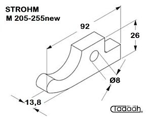 661 557 Nasello per apertura e chiusura pinza per Strohm M205-255 (tipo nuovo)