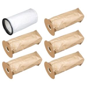 7013367 CLEANCRAFT Kit composto da 5 sacchetti filtro di carta, 1 filtro sacco in tessuto per aspirapolvere flexCAT 104