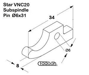 749-21-180/190 Nasello per tornio CNC  STAR modello serie VNC 20 - Contromandrino 
