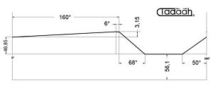 80AR50/6.3 Camma standard radiale pos. 1-2-3-4-5-6-7-8 per Schütte SF42, SF51, SFH160, h=3.15x160°