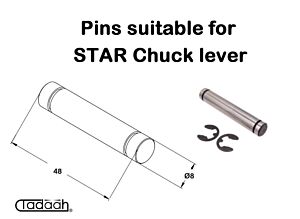 Pin suitable for Chuck lever STAR - 8 H6X36 - model SV20 - Subspindel/MainSpindle