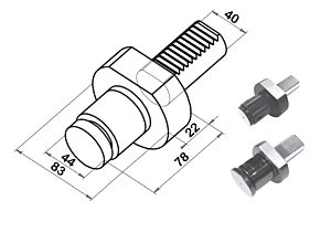 9S34040 Fermo barra rotante con attacco VDI40, diametro 44mm e corsa di compressione 3 mm