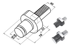 9S34060 Fermo barra rotante con attacco VDI40, diametro 60mm, corsa di compressione 3 mm