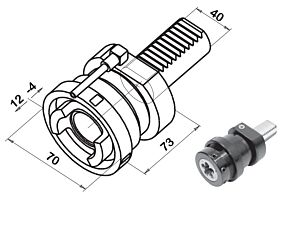 9Y14030 Porta filiera per filiere con diametro esterno 40mm, con attacco VDI-DIN3425-2 ad estrazione e compressione