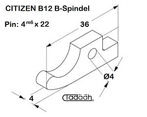 B 12 U 50C416 Nasello per tornio CNC CITIZEN - B 12 - Contromandrino