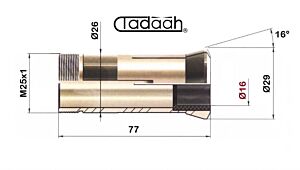 B215 Boccola in metallo duro Ø16mm per tornio a fantina mobile CNC-Tsugami
