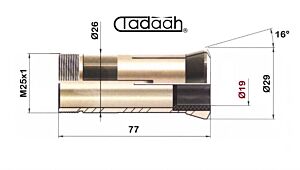 B215 Boccola in metallo duro Ø19mm per tornio a fantina mobile CNC-Tsugami