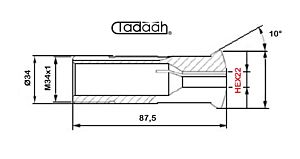 B227 Boccola in metallo duro Es.22 per tornio a fantina mobile CNC, Citizen, Gildemeister, Hanwha, Maier, Manurhin, Nexturn, Star, Tornos, Traub, Tsugami
