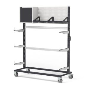 Arredamento Fami BINCART1506 Trolley rack with perforated panel and wall unit - Dimensions 1552x668x1965mm Capacity 300Kg