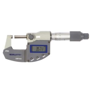 BORLETTI BMDE Micrometri millesimali digitali per esterni, protezione IP65, display LCD e uscita dati, campo di misura a scelta