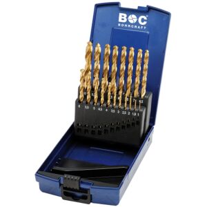 BOHRCRAFT BOC11301330019 - Assortimento 19 punte elicoidali cilindriche HSS-TiN DIN 338 - Confezione ABS