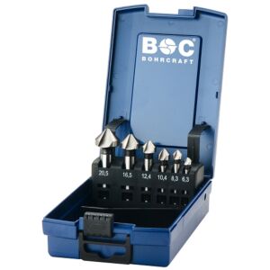BOHRCRAFT BOC17001330006 - Assortimento svasatori 90° Forma C - HSS Din 335 - 6 Pezzi