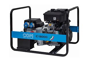 CGM C13000 Generatore di corrente portatile a benzina 10,8kW, monofase 230V, con sistema di avviamento a strappo e AVR, C.G.M. GRUPPI ELETTROGENI