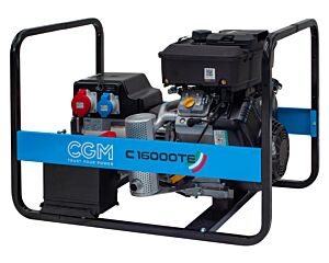 CGM C16000TE Generatore di corrente portatile a benzina 12,8kW, trifase 400V, con sistema di avviamento elettrico e stabilizzatore di tensione Compound