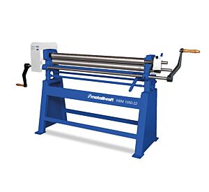 METALLKRAFT 3813103 Manuelle Rundbiegemaschine Modell RBM 1050-22 mit 3 asymmetrischen Walzen, Walzendurchmesser 75mm, Biegebreite 1050mm