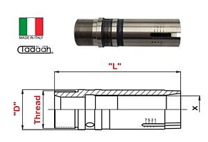 9258E Corpo per inserto spingibarra con carico di scorrimento regolabile  per Gildemeister  AS16/20, GS20, GM20, GM20AC - Mori-Say 6/20 - Tornos MD20/6