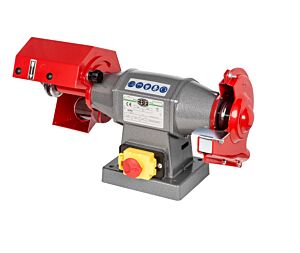 NEBES Elettromeccanica CE-9 Macchina combinata industriale in alluminio SERIE “CE” 375W per utilizzo spazzola pulitura/lucidatura e mola 150x20x16mm, motore monofase 230V