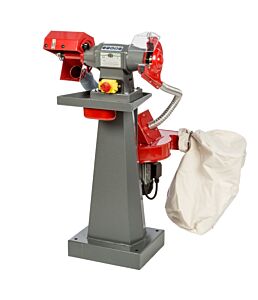 NEBES CEA-2 Industrielle Kombinationsmaschine aus Aluminium 750W Serie "CEA" mit Staubabsaugung und Ständer, Bürste und Schleifscheibe 200x25x20 mm, Drehstrommotor 400V