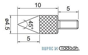 1510010 Accessorio per comparatori - Puntalino M2,5 conico-45°