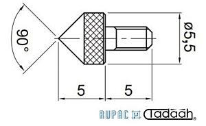 Accessorio per comparatori - Puntalino M2,5 conico-90°