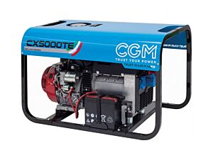 CX5000TE Generatore di corrente portatile a benzina 4kW con cappotta di protezione, trifase 400V, con avviamento elettrico e regolazione della tensione AVR, CGM Gruppi elettrogeni srl 