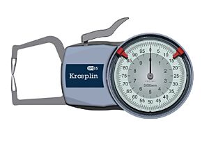 KROEPLIN 446.970 Comparatore analogico per esterni Modello D110, campo di misura 0-10 mm, lunghezza braccio 35 mm, IP65