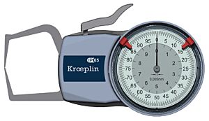 KROEPLIN 446.971 Comparatore analogico per esterni Modello D110S, campo di misura 0-10 mm, lunghezza braccio 35 mm, IP65