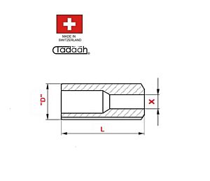 F413 Boccola Fissa in metallo duro per tornio a fantina mobile CNC- Tornos M4-M7-Bechler AR10