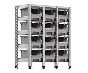 Fami ST0903 Zusätzliches oberes Regal mit 12 Behältern die auf Objektträgern ruhen, um ihre Entnahme zu erleichtern - Abmessungen 866x421x1048 mm