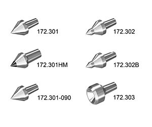 Interchangeable Cuspids suitable for live centres with/without compression stroke 172.300 - 172.300F
