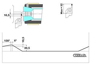 GM20-CCINS-105-100 Camma speciale per porta inserto da taglio 10.5x100° per Gildemeister-DMG Mori AS16, AS20, GS20, GM20