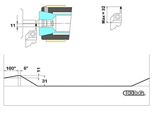 GM20-CCINS-110-100 Camma speciale per porta inserto da taglio 11x100° per Gildemeister-DMG Mori AS16, AS20, GS20, GM20